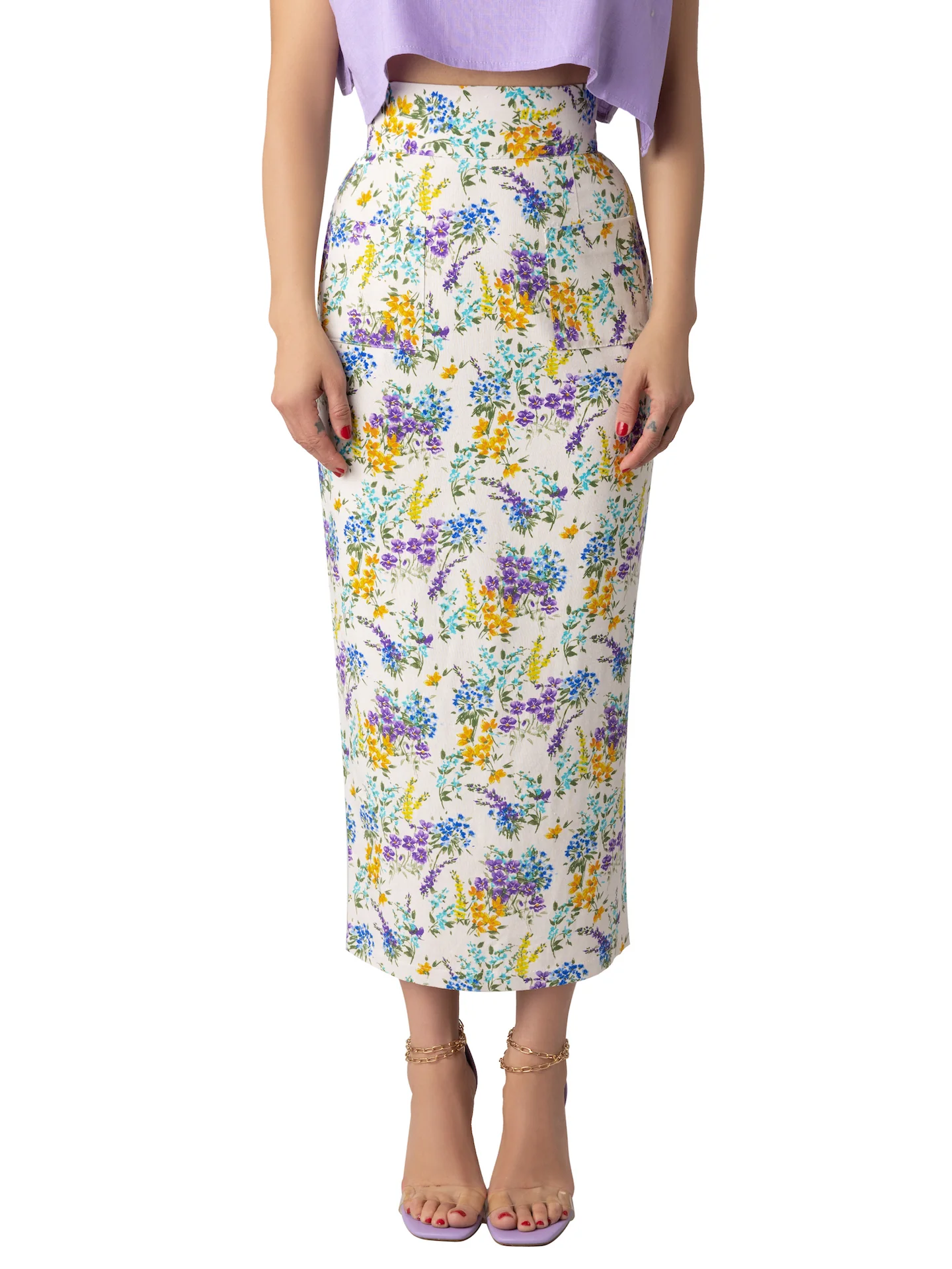 "Petal" Floral Pencil Skirt - Image 8