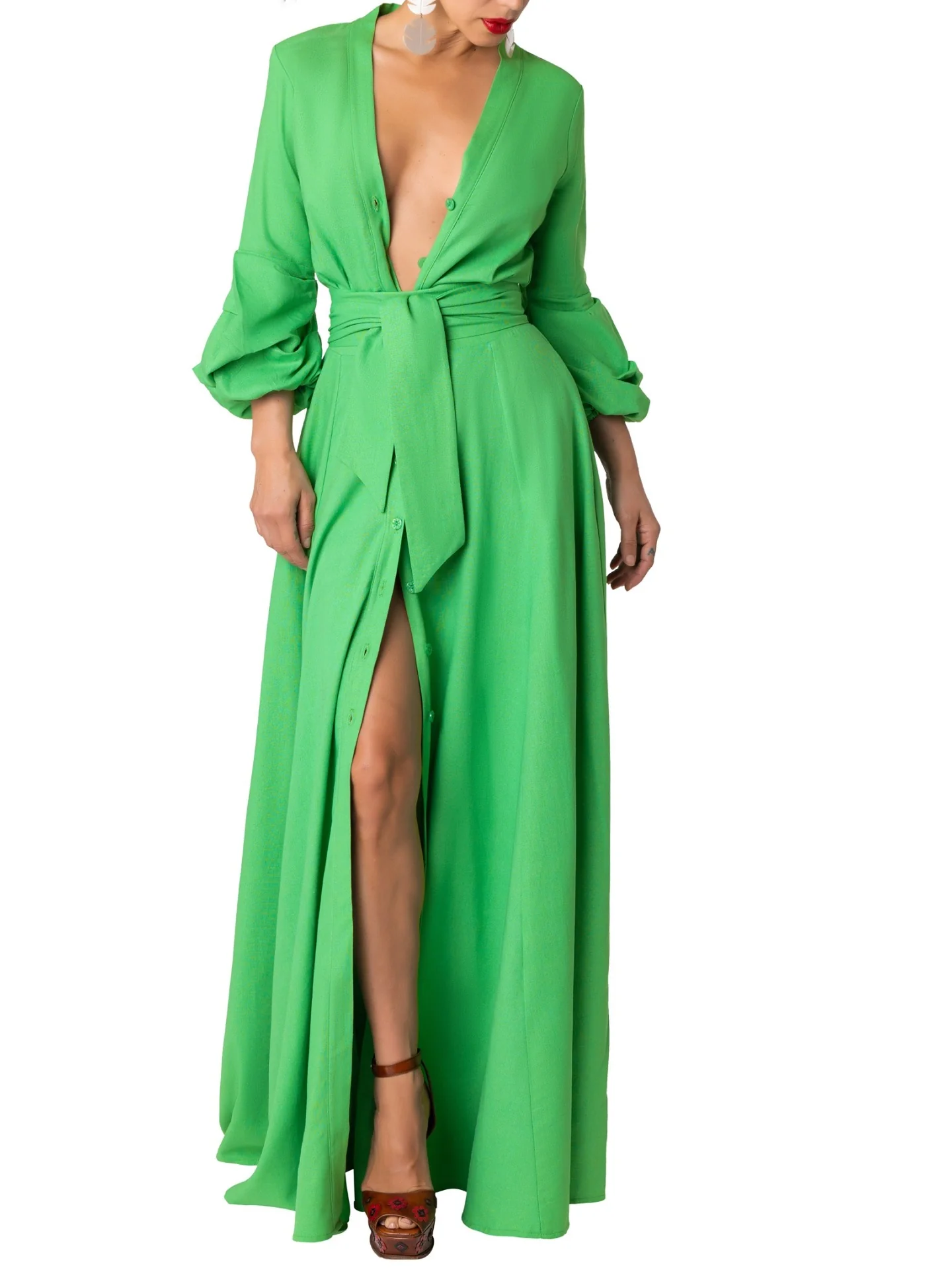"Positano" Green Maxi Dress - Image 6