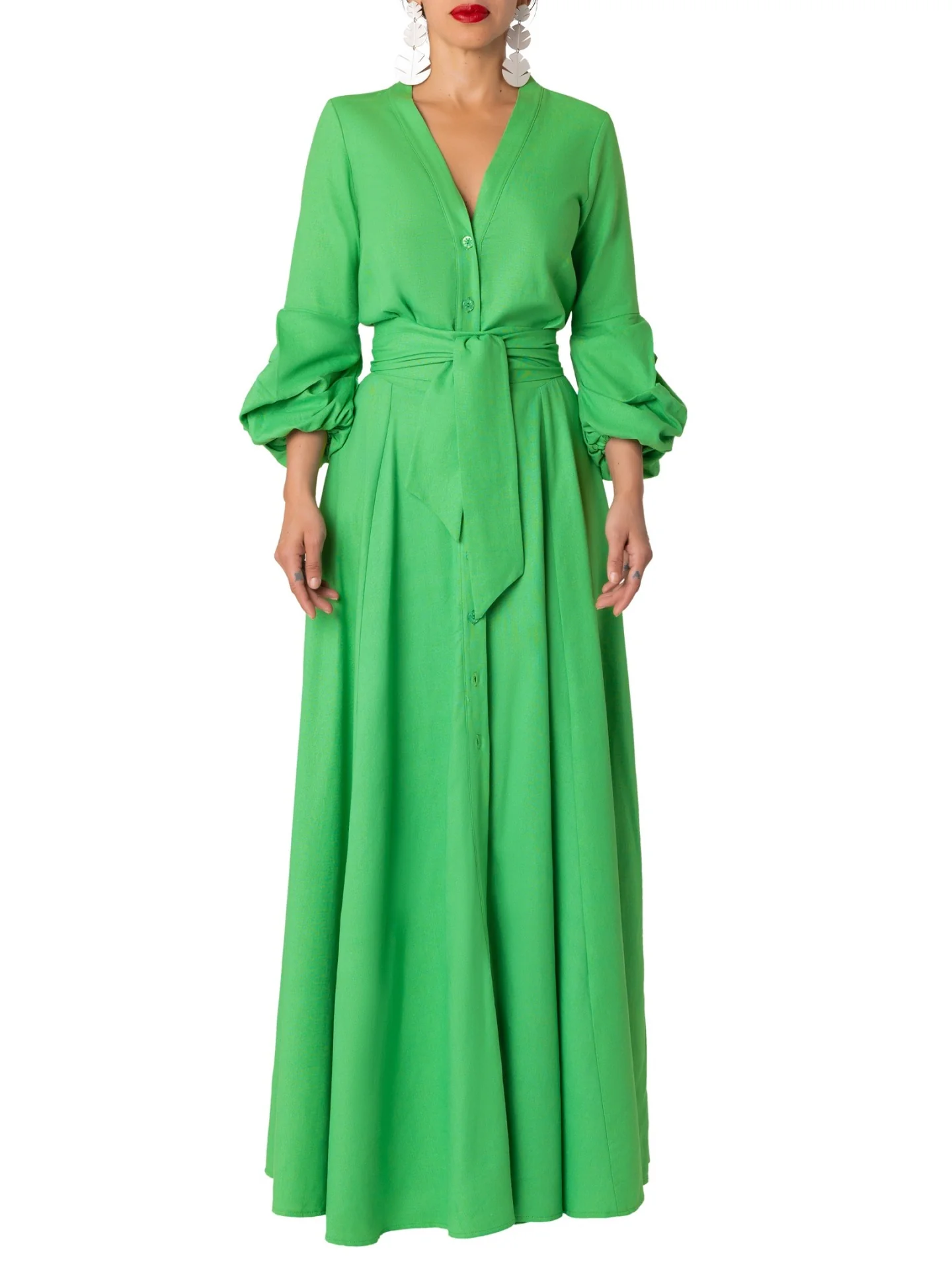 "Positano" Green Maxi Dress - Image 7