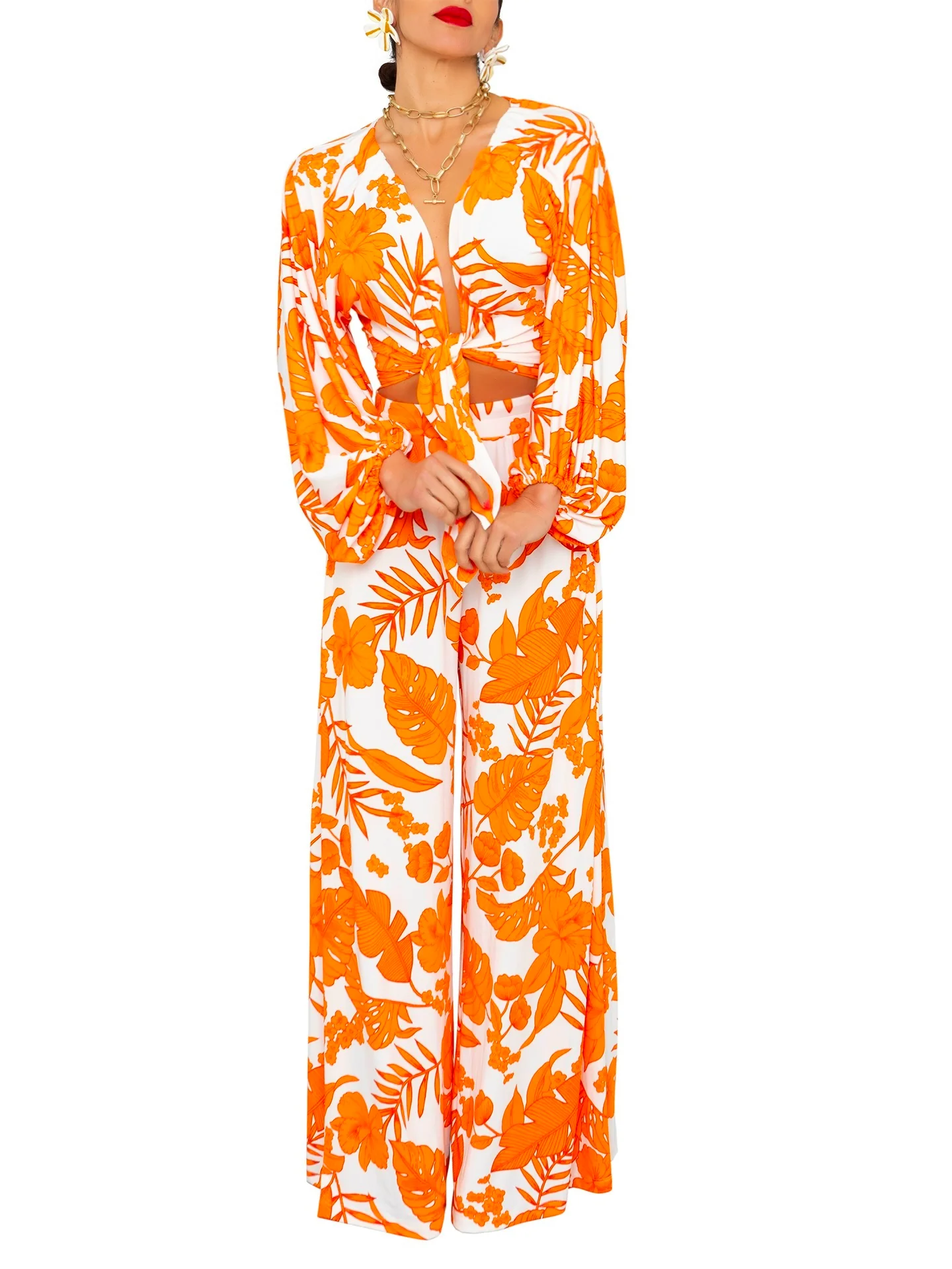 "Satsuma" Stretch Front Tie Top - Image 3