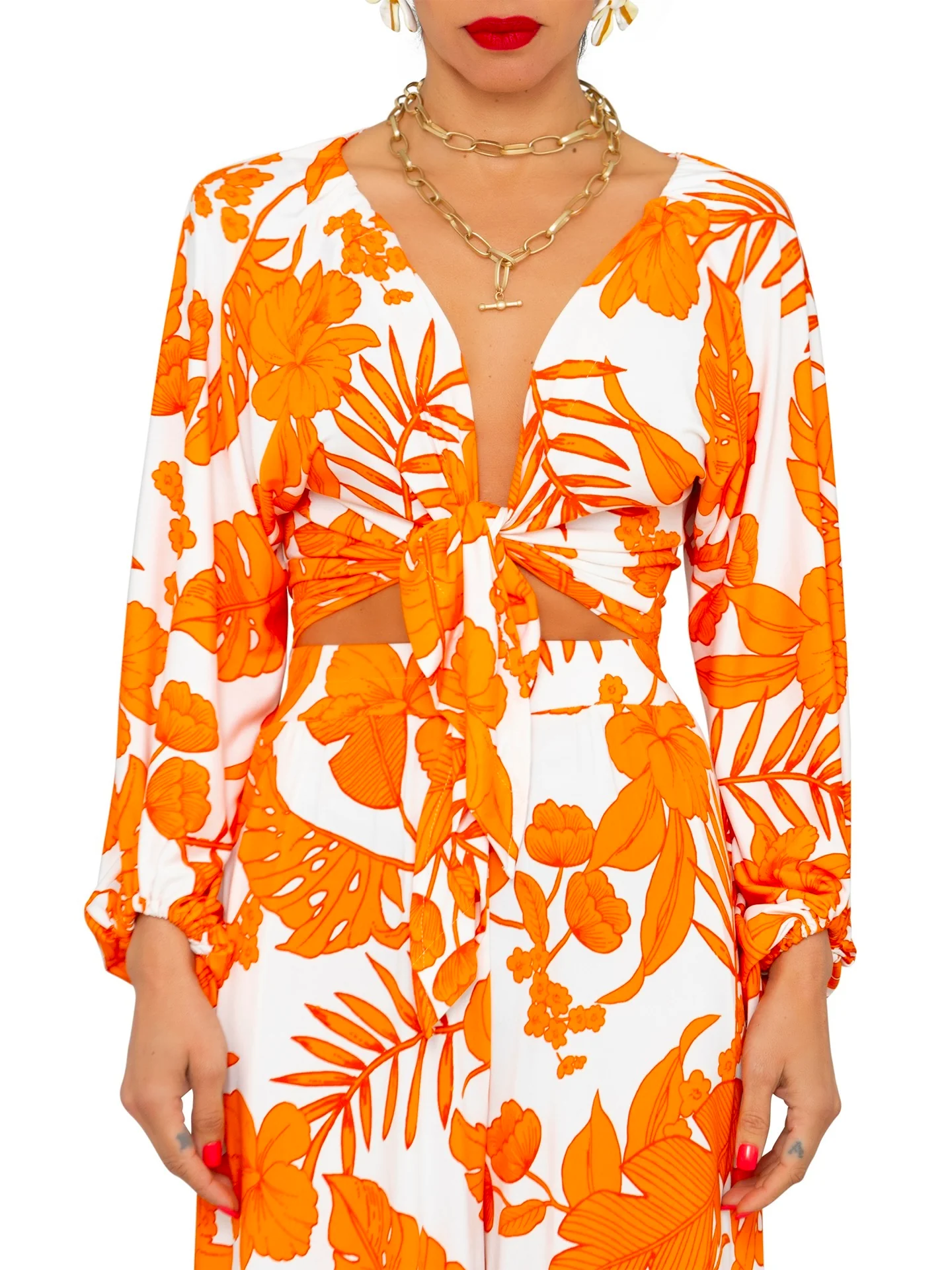 "Satsuma" Stretch Front Tie Top - Image 4