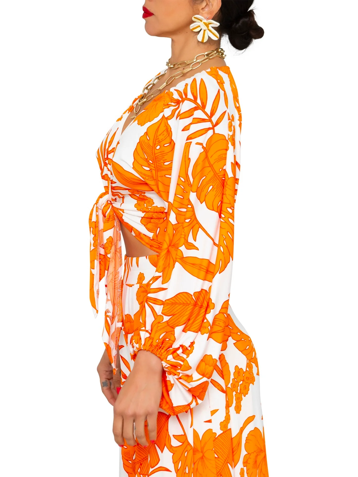"Satsuma" Stretch Front Tie Top - Image 5