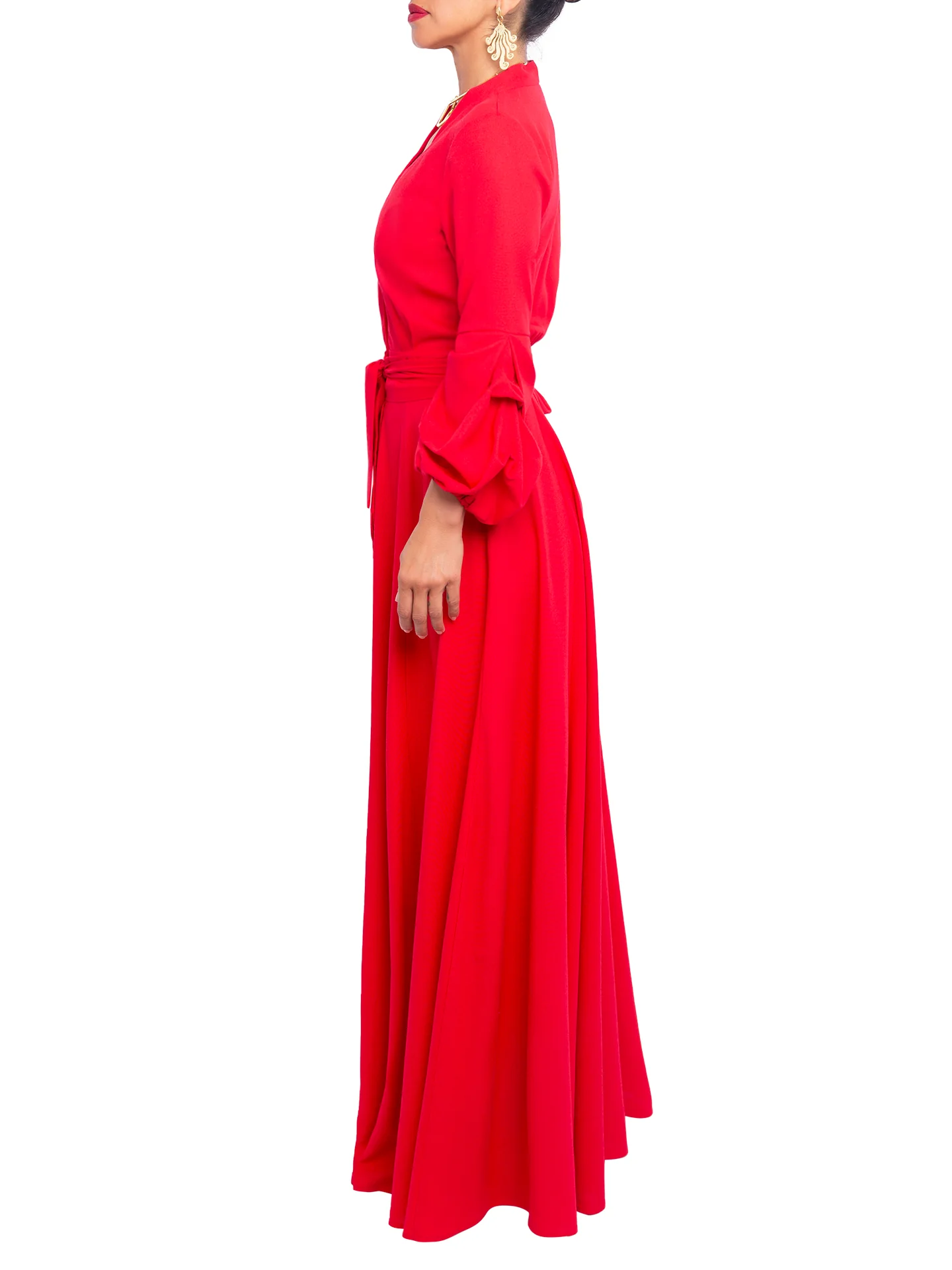"Skipper - Red" Maxi Button-Down Dress - Image 6