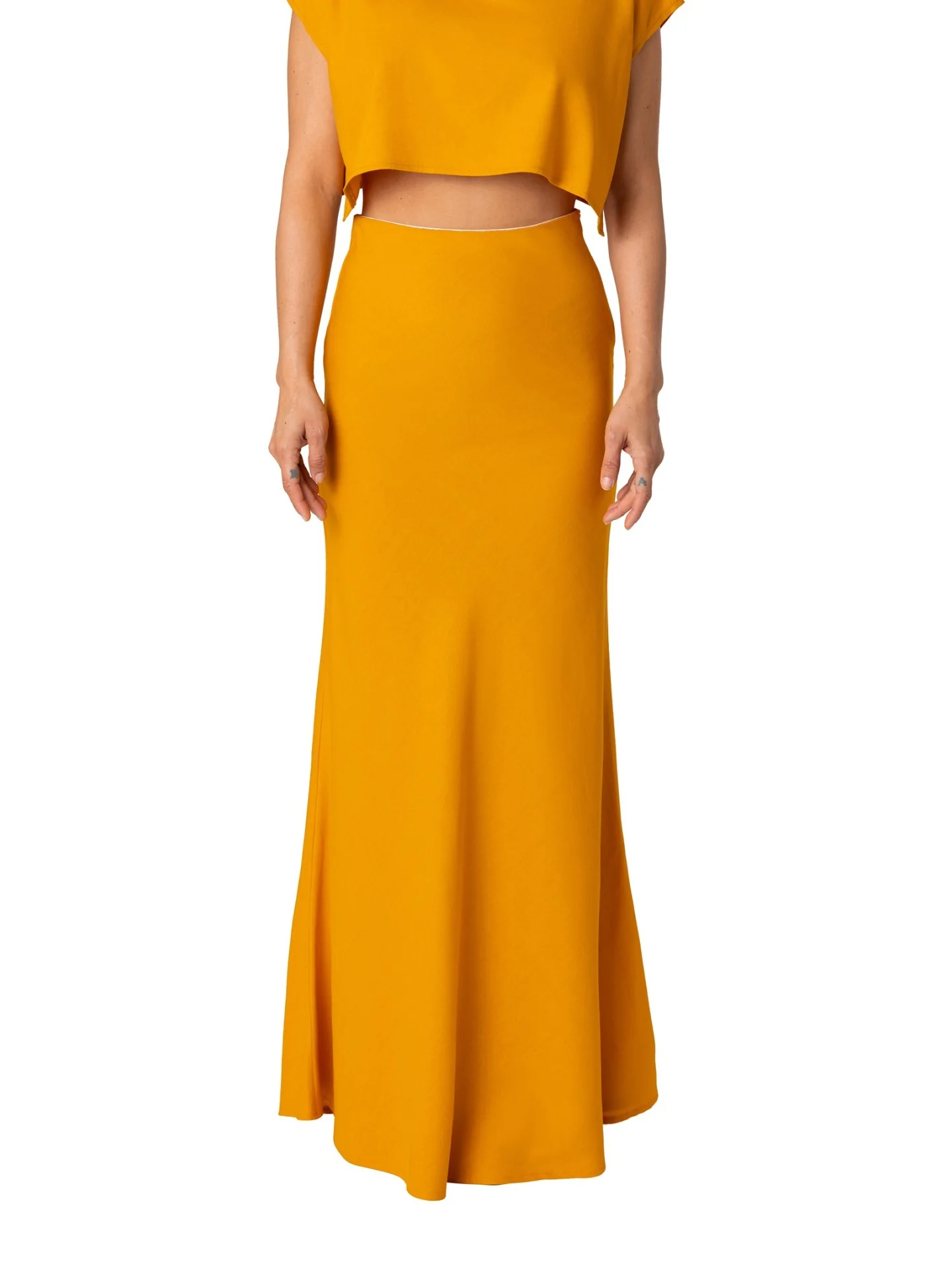 "Spiaggia" Yellow Mermaid Maxi Skirt - Image 7