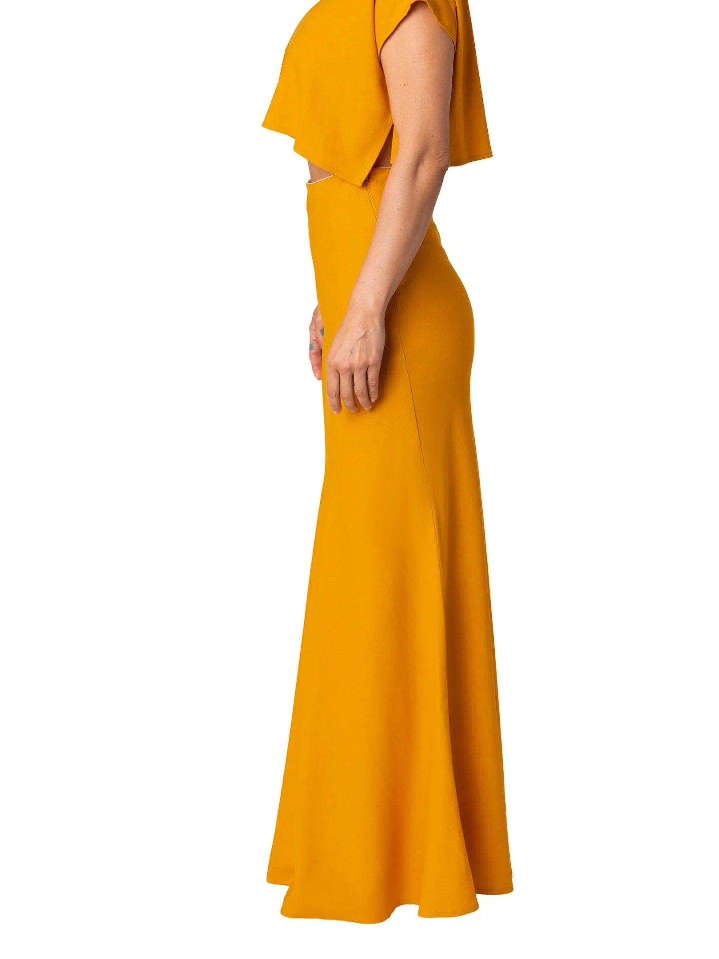 "Spiaggia" Yellow Mermaid Maxi Skirt - Image 8