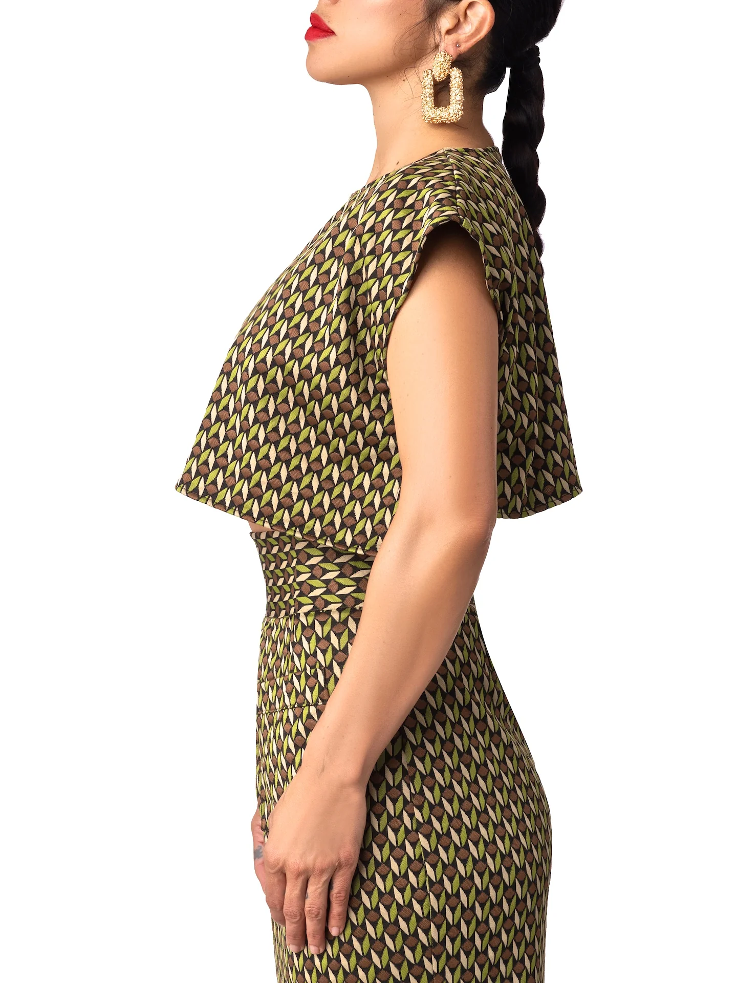 "Sybil" Pattern Crop Top - Image 6