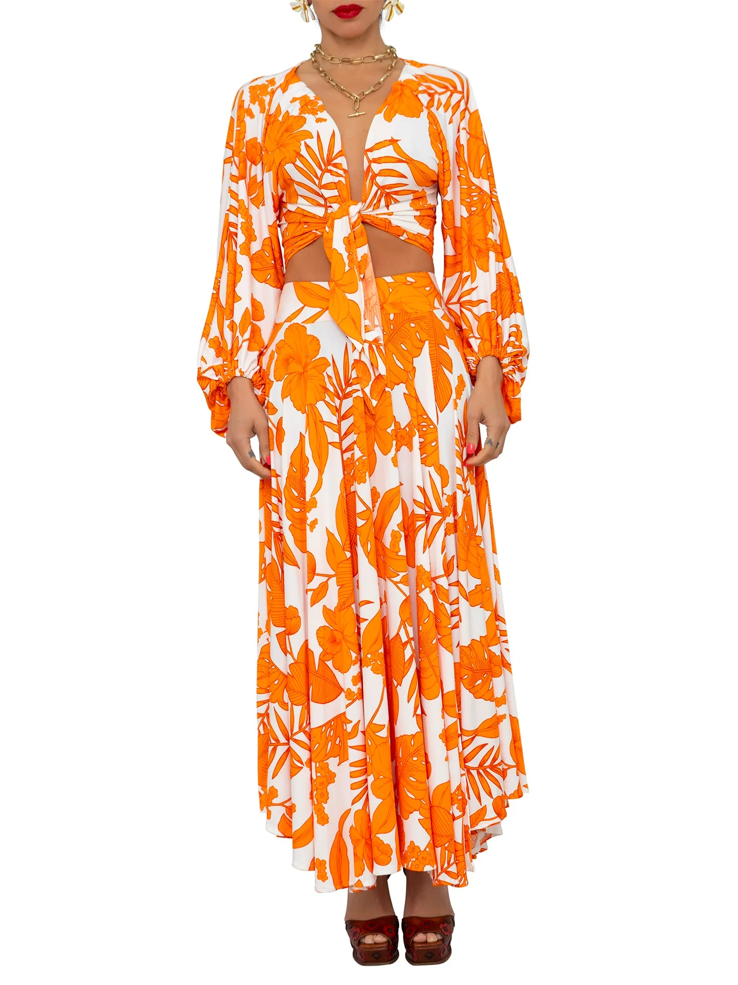 "Tangelo" Stretch Midi Skirt - Image 5