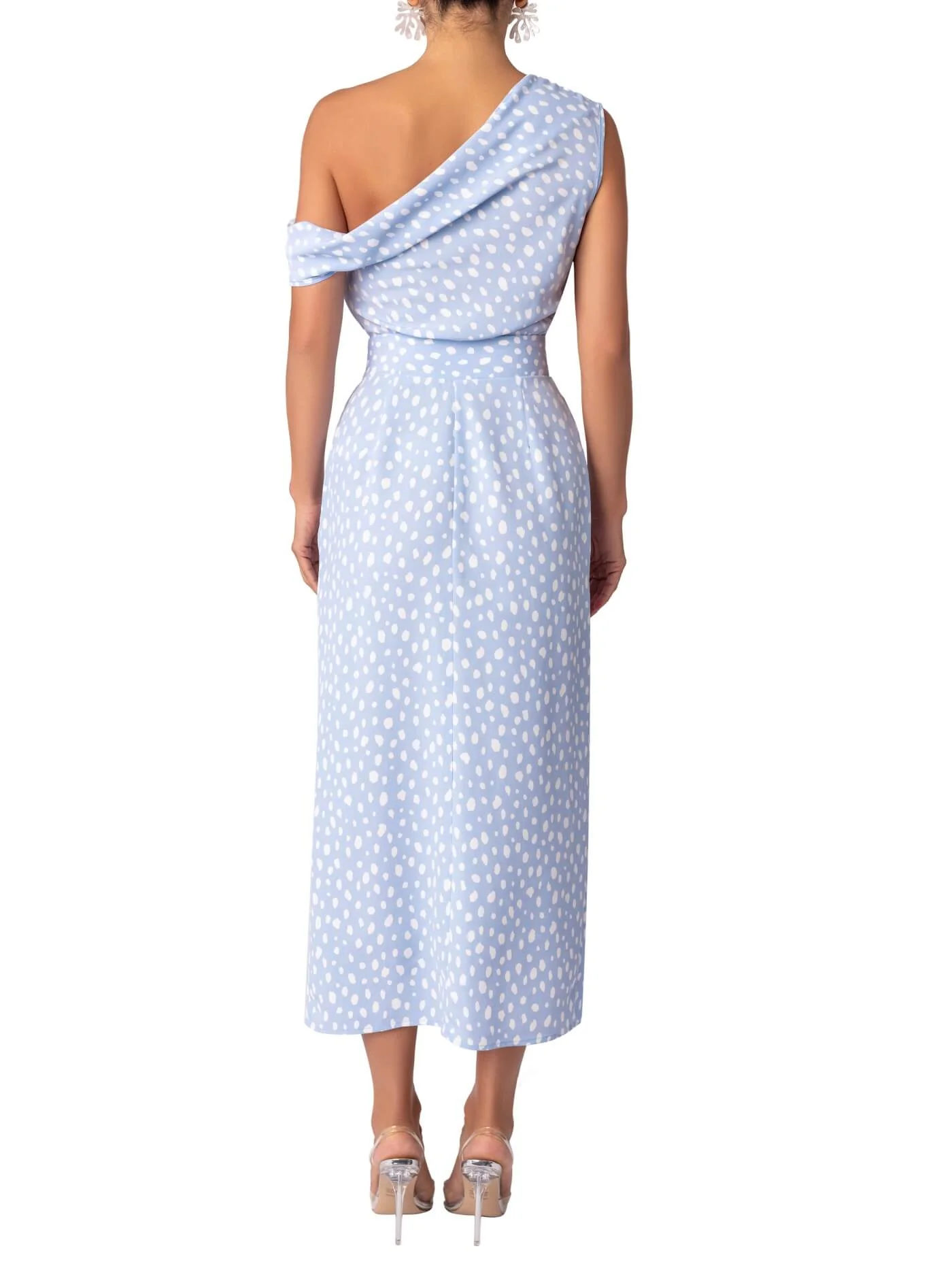 “Tide” Polka Dot Off-Shoulder Midi Dress - Image 5