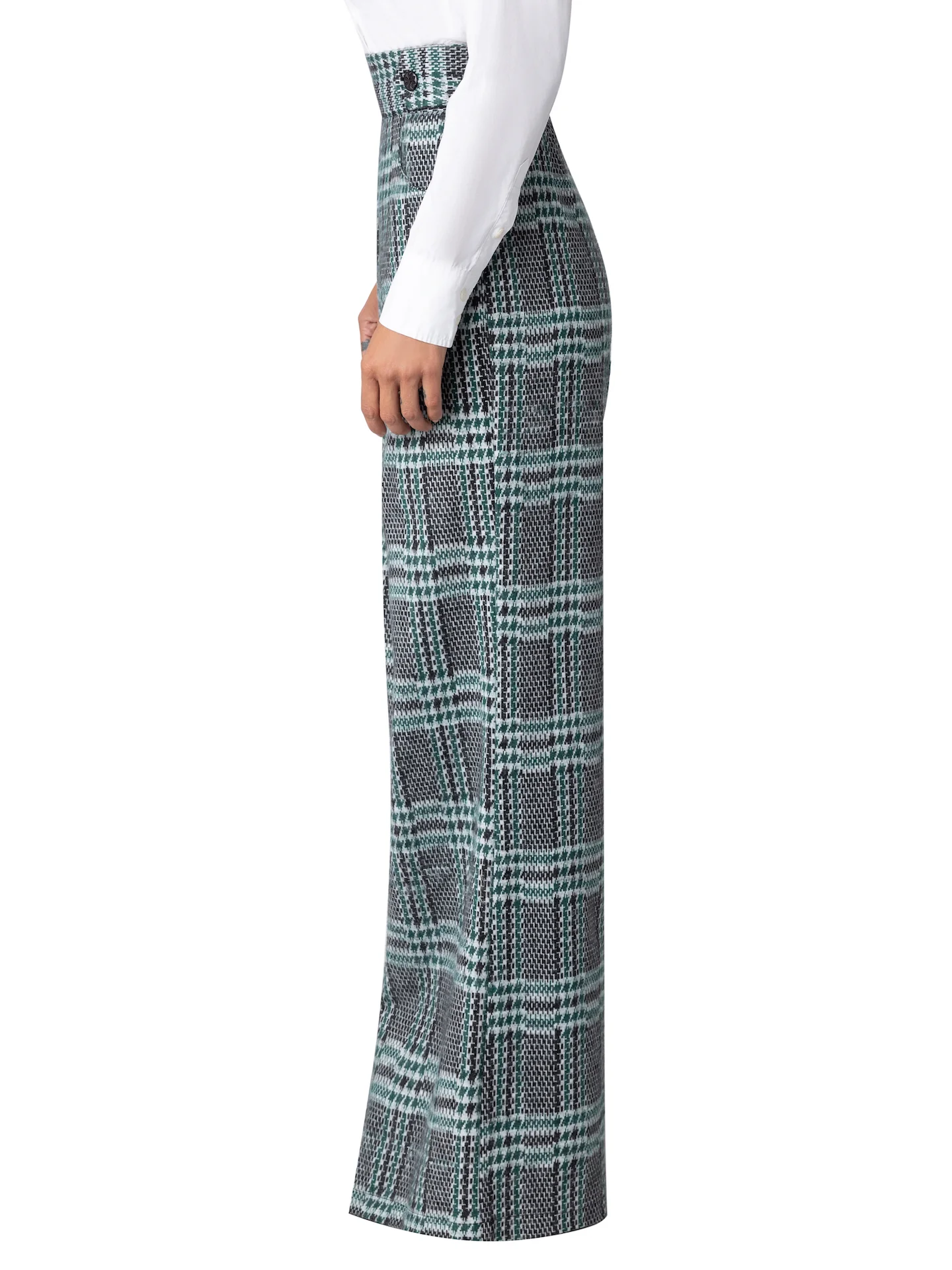 “Wales” Green Brushed Plaid Pants - Image 5