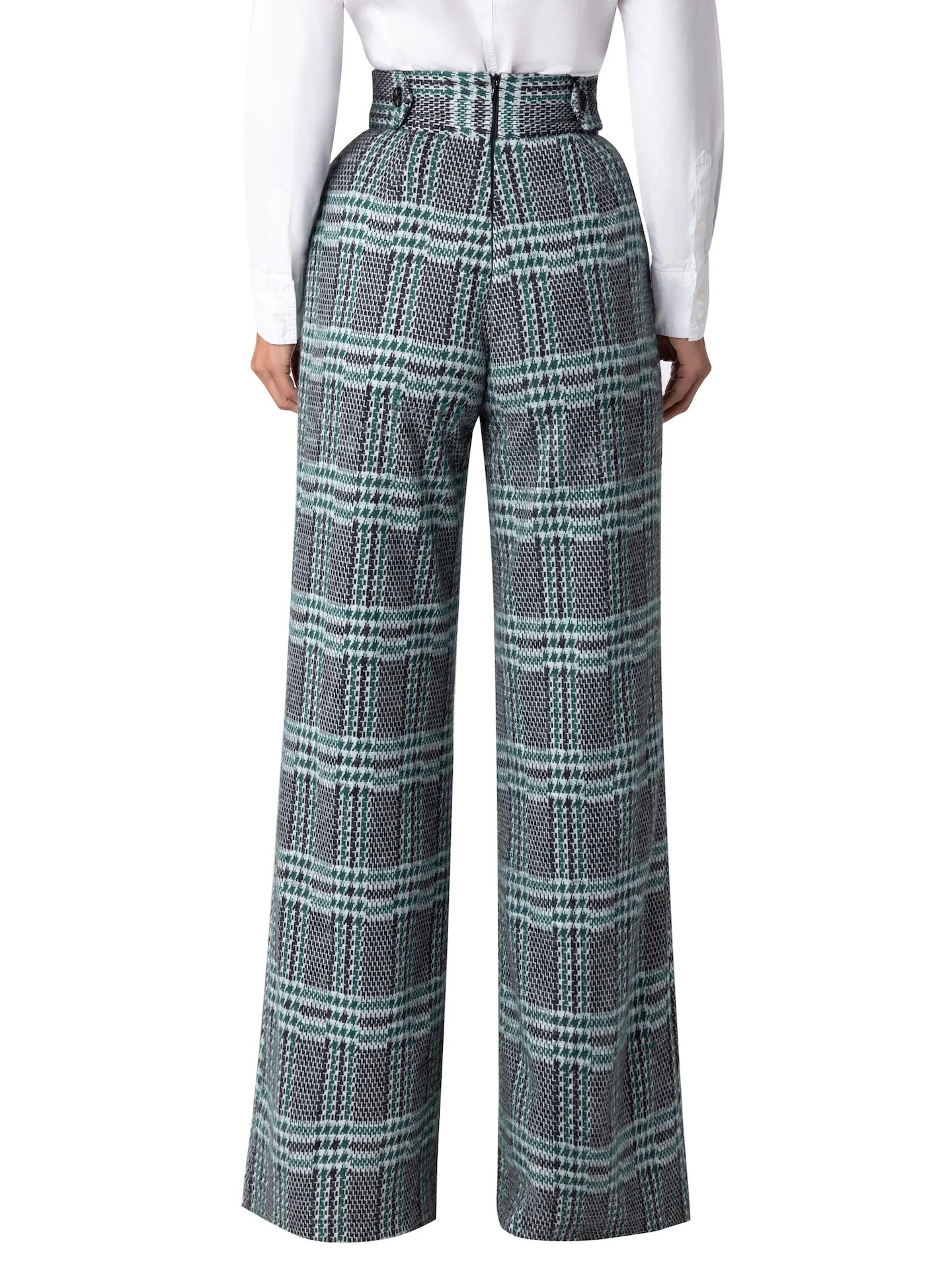 “Wales” Green Brushed Plaid Pants - Image 6