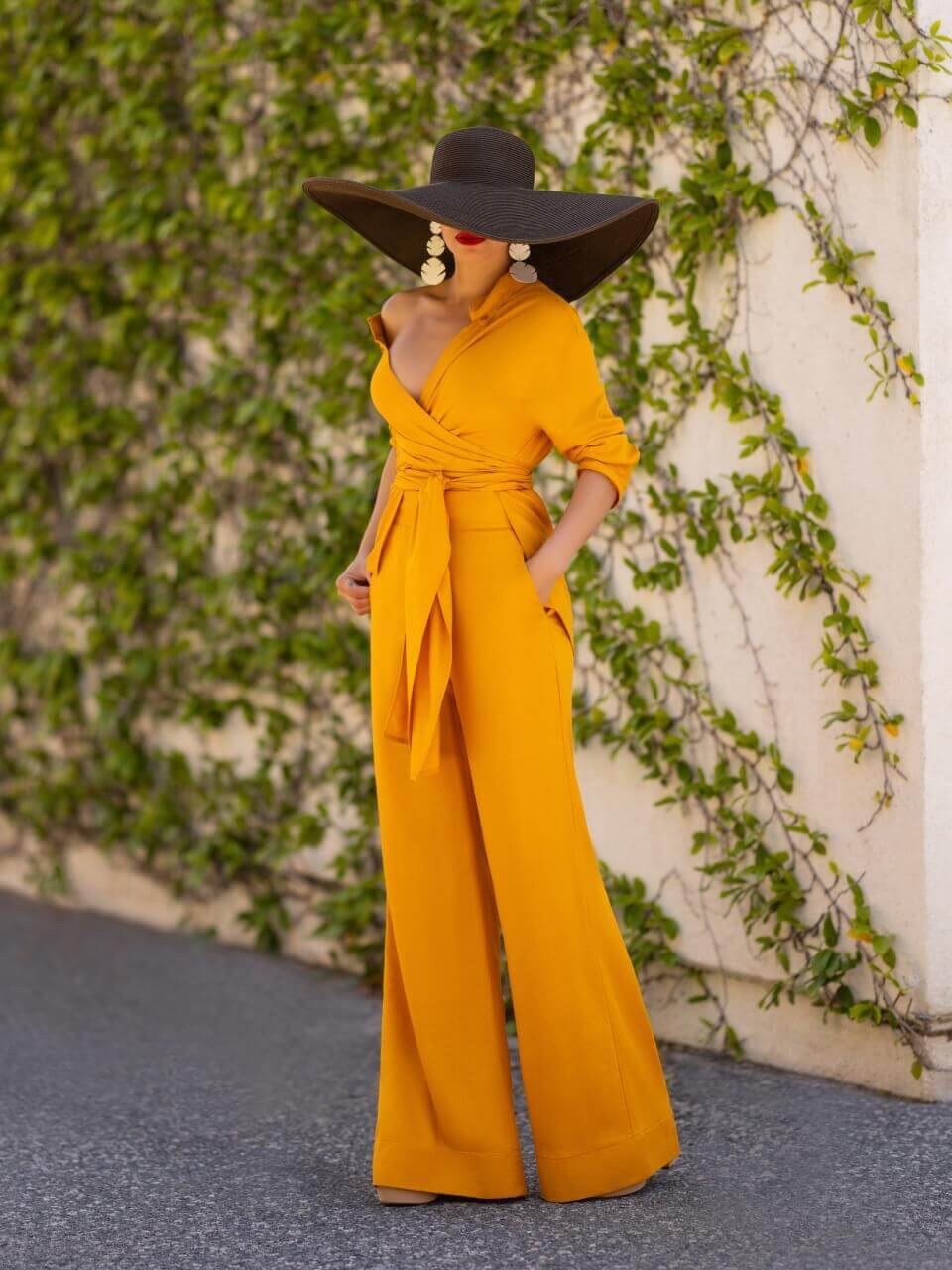 "West Bay" Yellow Off Shoulder Wrap Shirt - Image 4