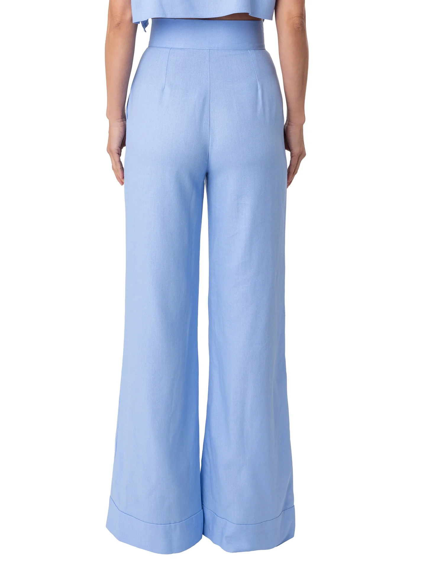 "Zakynthos" Lt. Blue High Waist Wide Leg Pants - Image 8